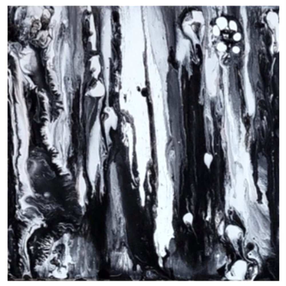 Black and White Abstract Design 12 x 12 Inches Canvas Painting